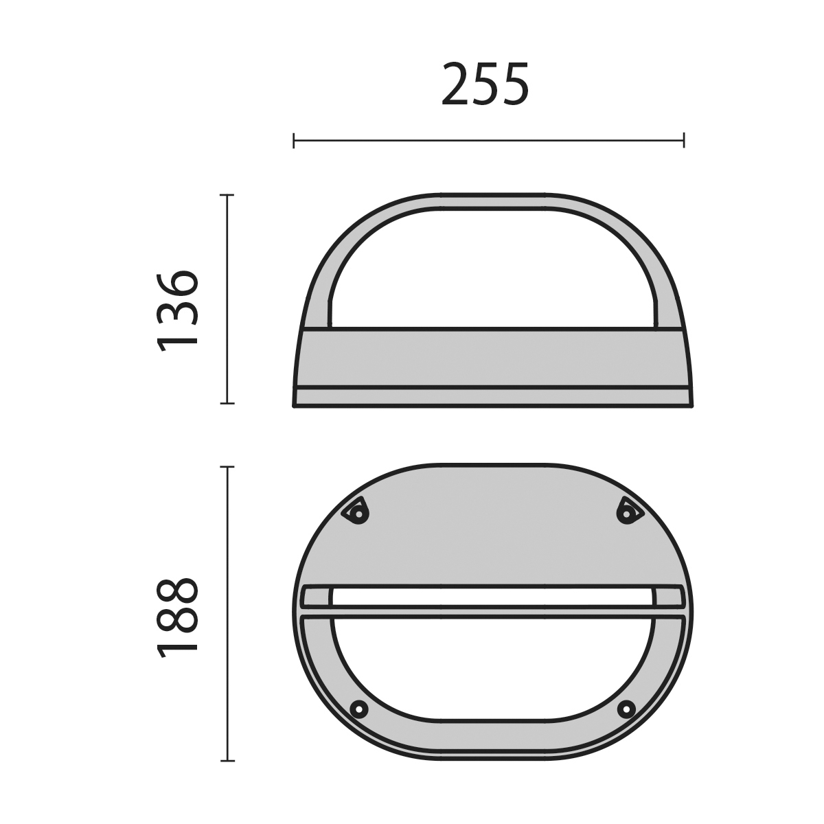 0161839 PIL 302023 Aplique EKO+19 GRILL 1x60W Gris